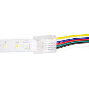 G.W.S LED Wholesale Strip Connectors 12mm / 5 6 Pin 1 End Wire Connector For RGBCCT LED Strip Lights
