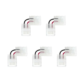 G.W.S LED Wholesale Strip Connectors 2 Pin L Shape Quick Fit Flex Connector For Single Colour LED Strip Lights