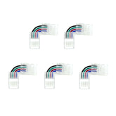 G.W.S LED Wholesale Strip Connectors 4 Pin L Shape Quick Fit Flex Connector For RGB LED Strip Lights