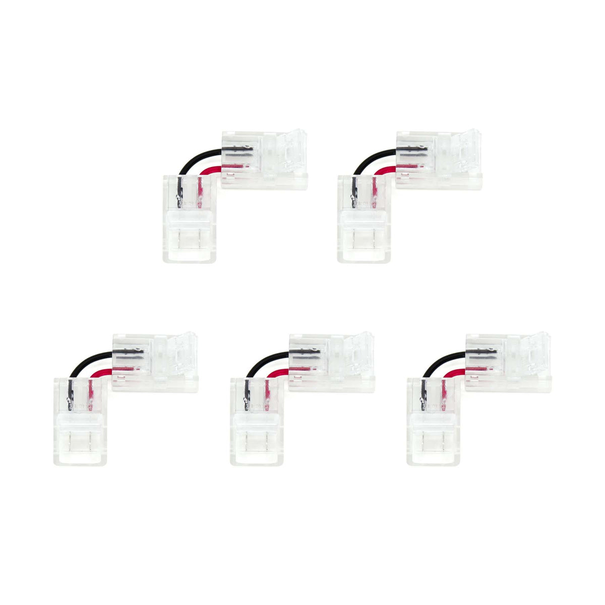 G.W.S LED Wholesale Strip Connectors 5 2 Pin L Shape Quick Fit Flex Connector For Single Colour LED COB Strip Lights
