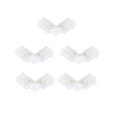 G.W.S LED Wholesale Strip Connectors 5 L Shape Connector For Single Colour LED COB Strip Lights