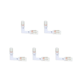G.W.S LED Wholesale Strip Connectors 5mm / 5 2 Pin L Shape Connector For Single Colour LED COB Strip Lights